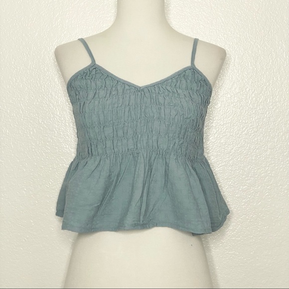 Tops - Light Blue Denim Color Crop Top